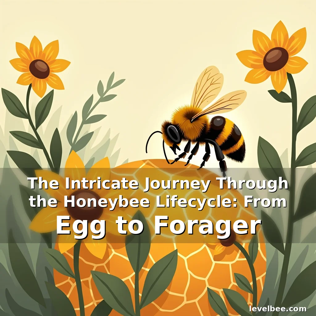 Artistic representation for The Intricate Journey Through the Honeybee Lifecycle: From Egg to Forager