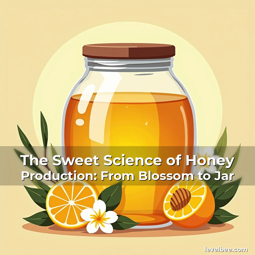 Artistic representation for The Sweet Science of Honey Production: From Blossom to Jar